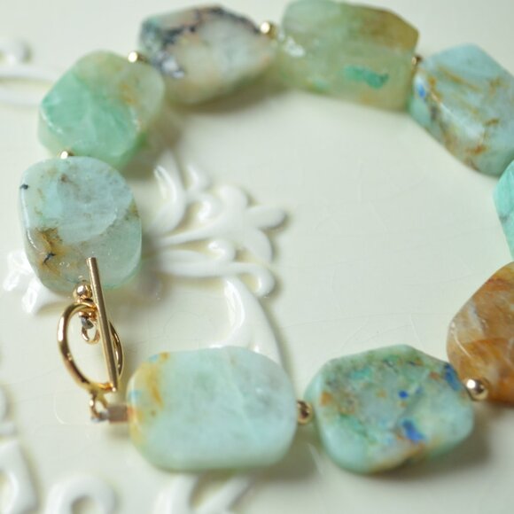 Chunky Chrysoprase Beaded Bracelet - Made in Canada - Picture 5 of 10